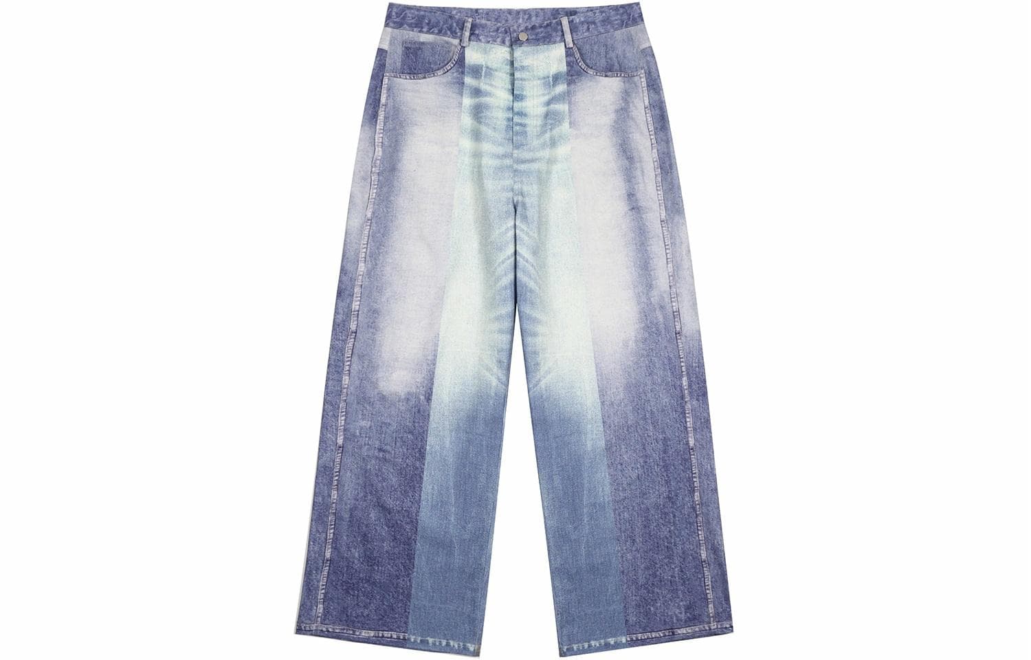 Штаны LOSTCTRL 3D Digital Print Wide Leg Jeans Blue - изображение 1