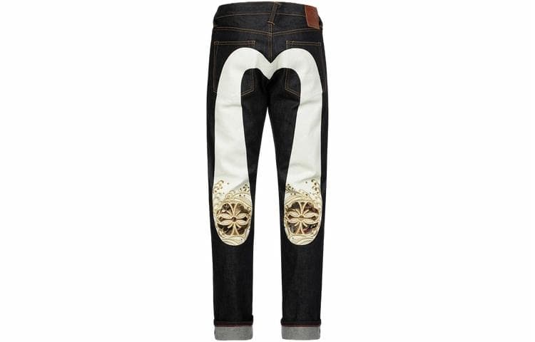 Штаны EVISU SS24 Jacquard Floral Big M Denim