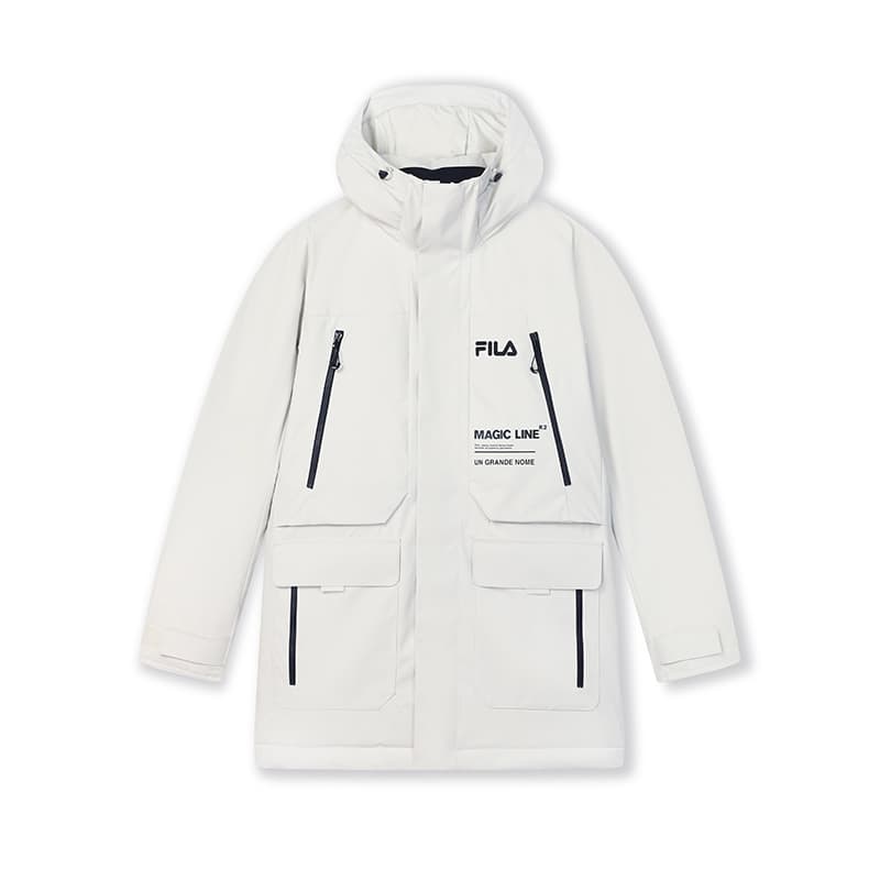 Зимняя куртка FILA ORIGINALE Пуховик Мужской Мягкий белый Серый - изображение 1