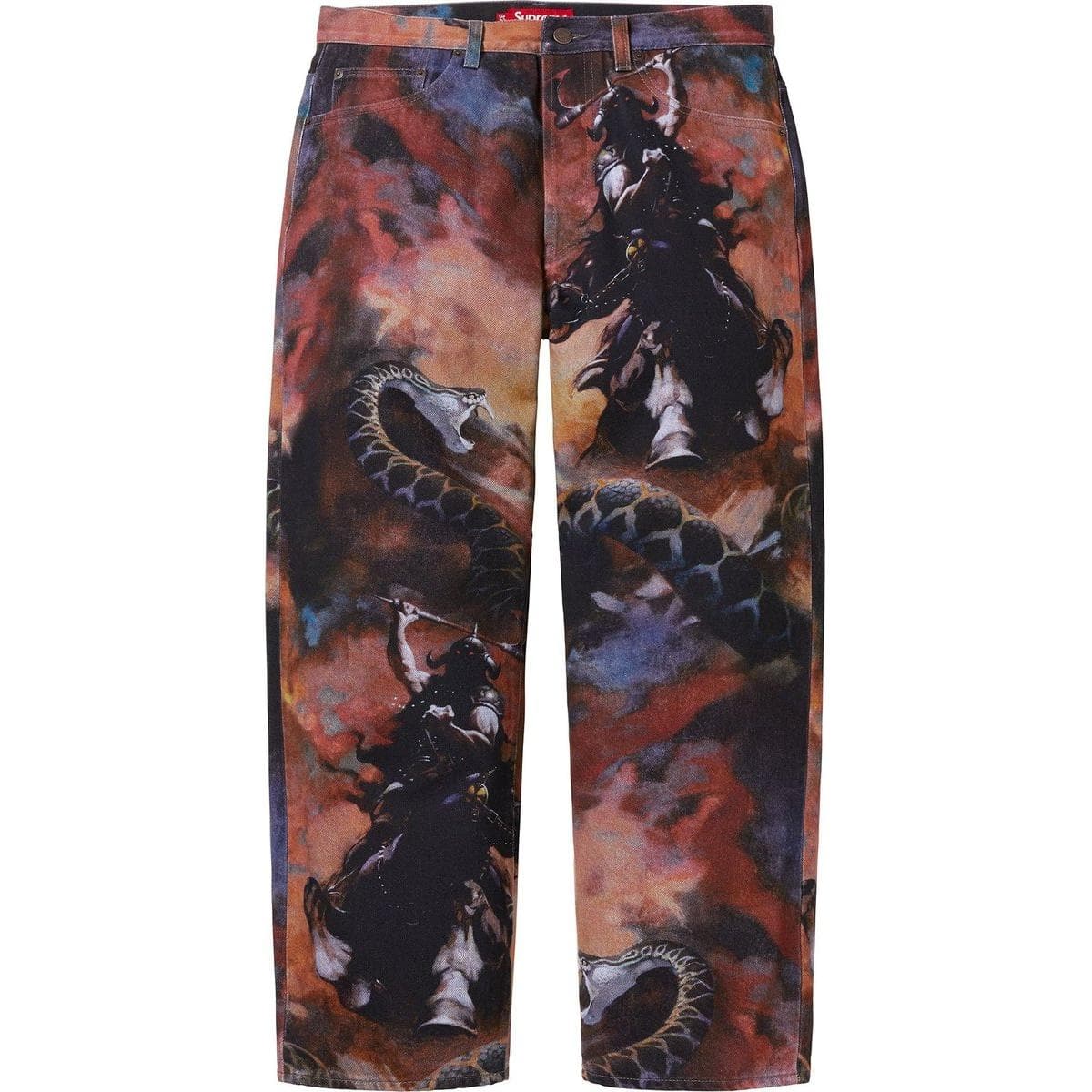 Штаны Supreme Frank Frazetta Multicolor Multicolor Unisex Jeans - изображение 1