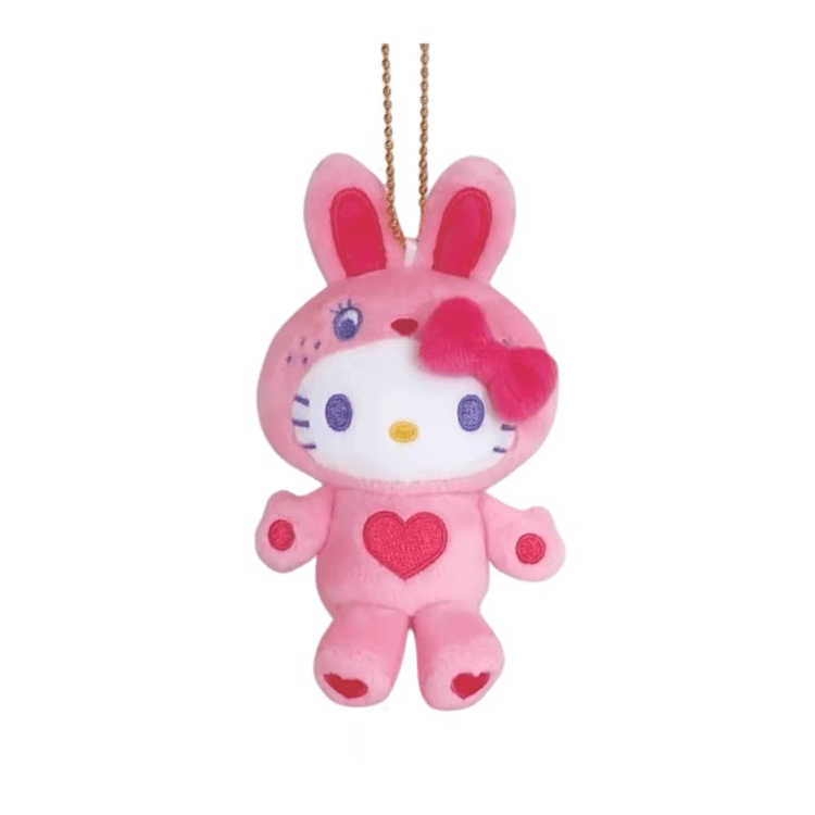 Sanrio Hello Kitty Многоцветная Коллекция Зайчиков Розовый Синий Куклы Плюшевый Украшение H12,5cm - изображение 1