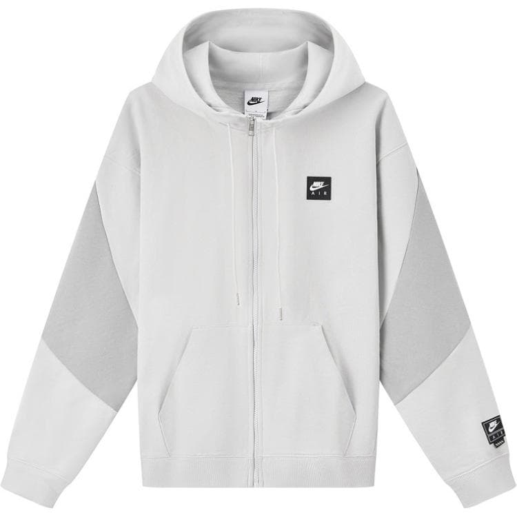 Кофта Nike Air Удобный Теплый С флисовой подкладкой Кардиган С капюшоном Свитшот Мужской Фотонно-серый - изображение 1