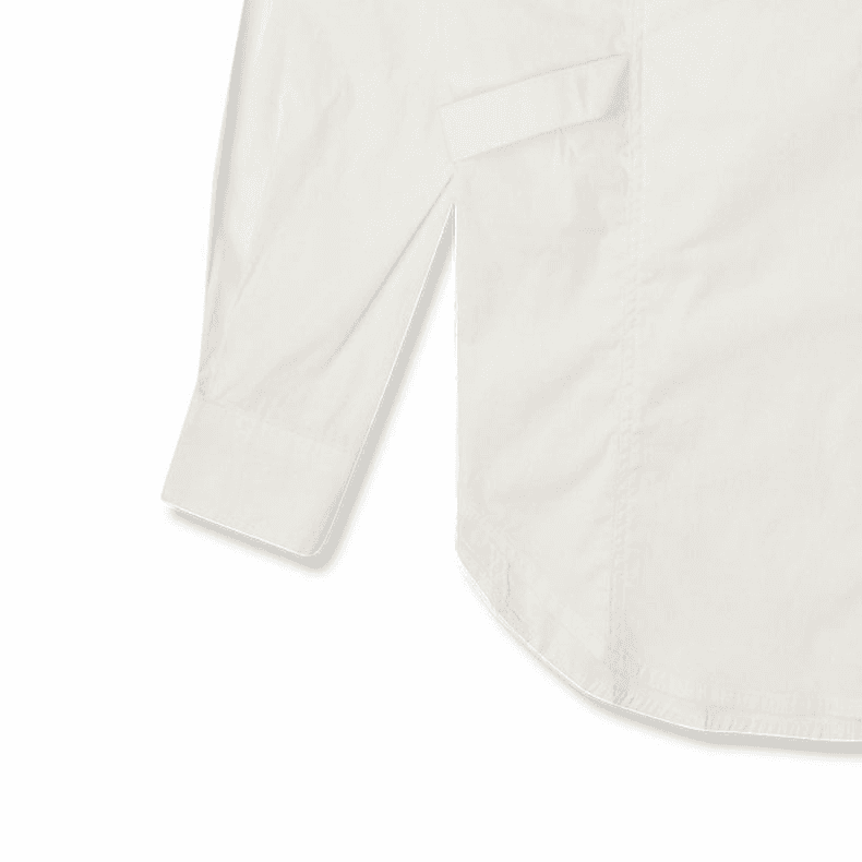 Блузка Converse Shirt Egret Рубашка с длинными рукавами свободного кроя с принтом логотипа Конверс в стиле рабочей одежды, женская, цвет слоновой кости - изображение 4