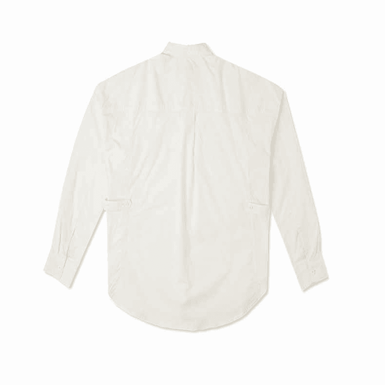 Блузка Converse Shirt Egret Рубашка с длинными рукавами свободного кроя с принтом логотипа Конверс в стиле рабочей одежды, женская, цвет слоновой кости - изображение 2