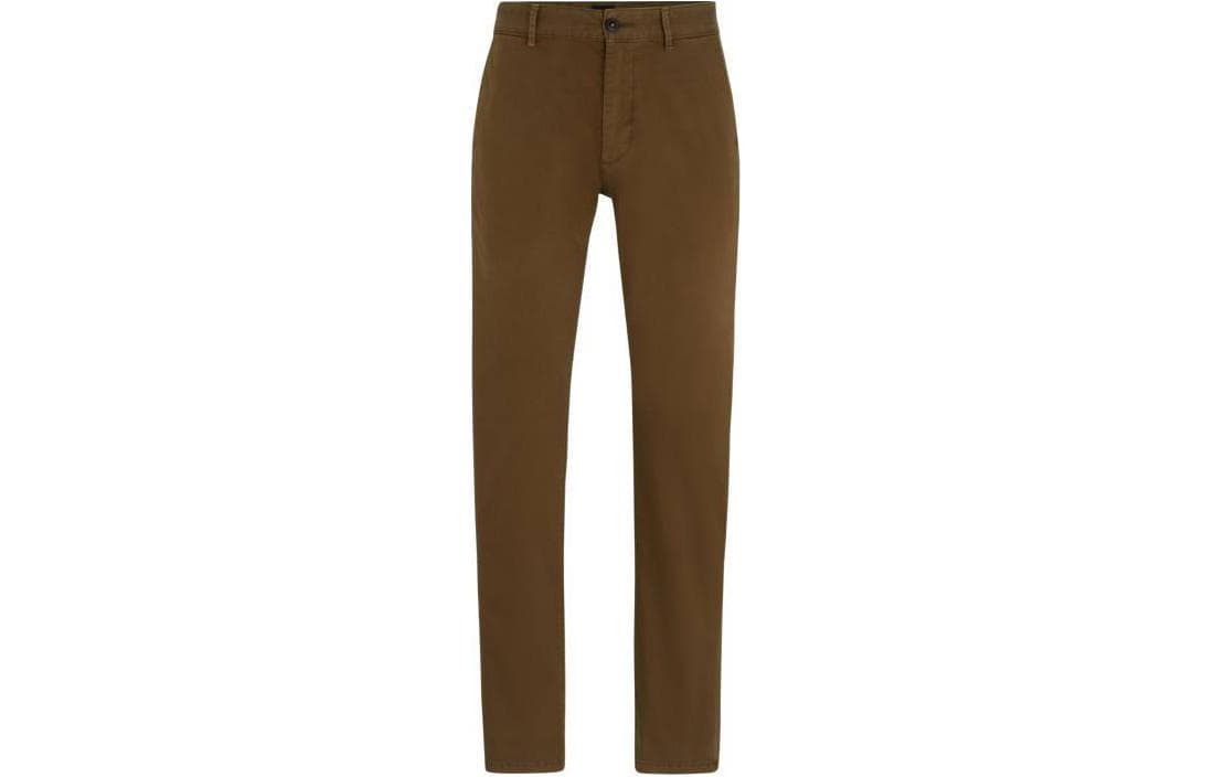 Штаны HUGO BOSS Slim-Fit Chinos In Stretch-Cotton Satin - изображение 1