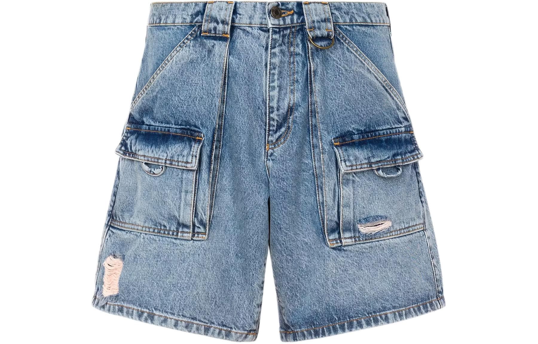 Джинсовые шорты MOSCHINO Destroyed Denim Bermuda Shorts - изображение 1