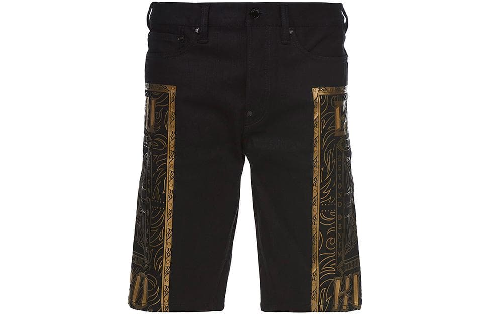Джинсовые шорты EVISU Мужские джинсовые шорты черного цвета - изображение 1