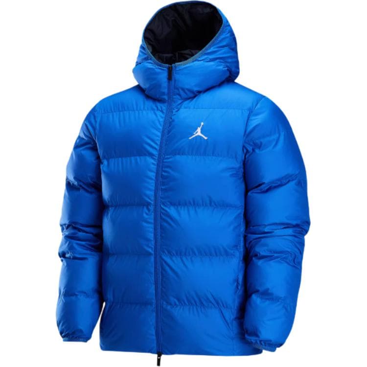 Зимняя куртка пуховик Jordan Brooklyn FW24 Therma-FIT Удобный водонепроницаемый термозащитный хлопковый пуховик с капюшоном Мужской игровой королевский синий - изображение 1