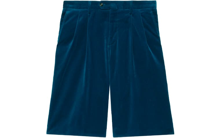 Шорты GUCCI FW21 Velvet Shorts Blue - изображение 1