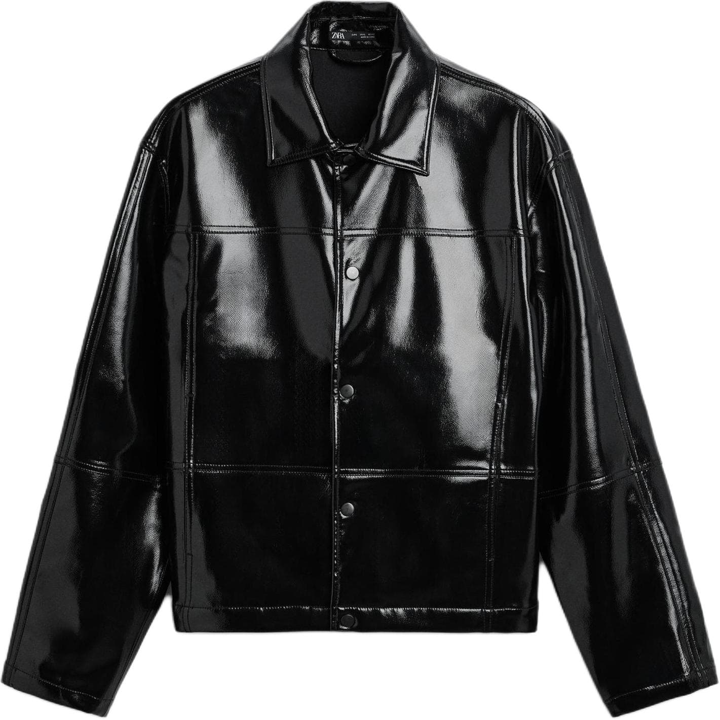 Кожаная куртки ZARA Кожаная куртка мужская черного цвета - изображение 1