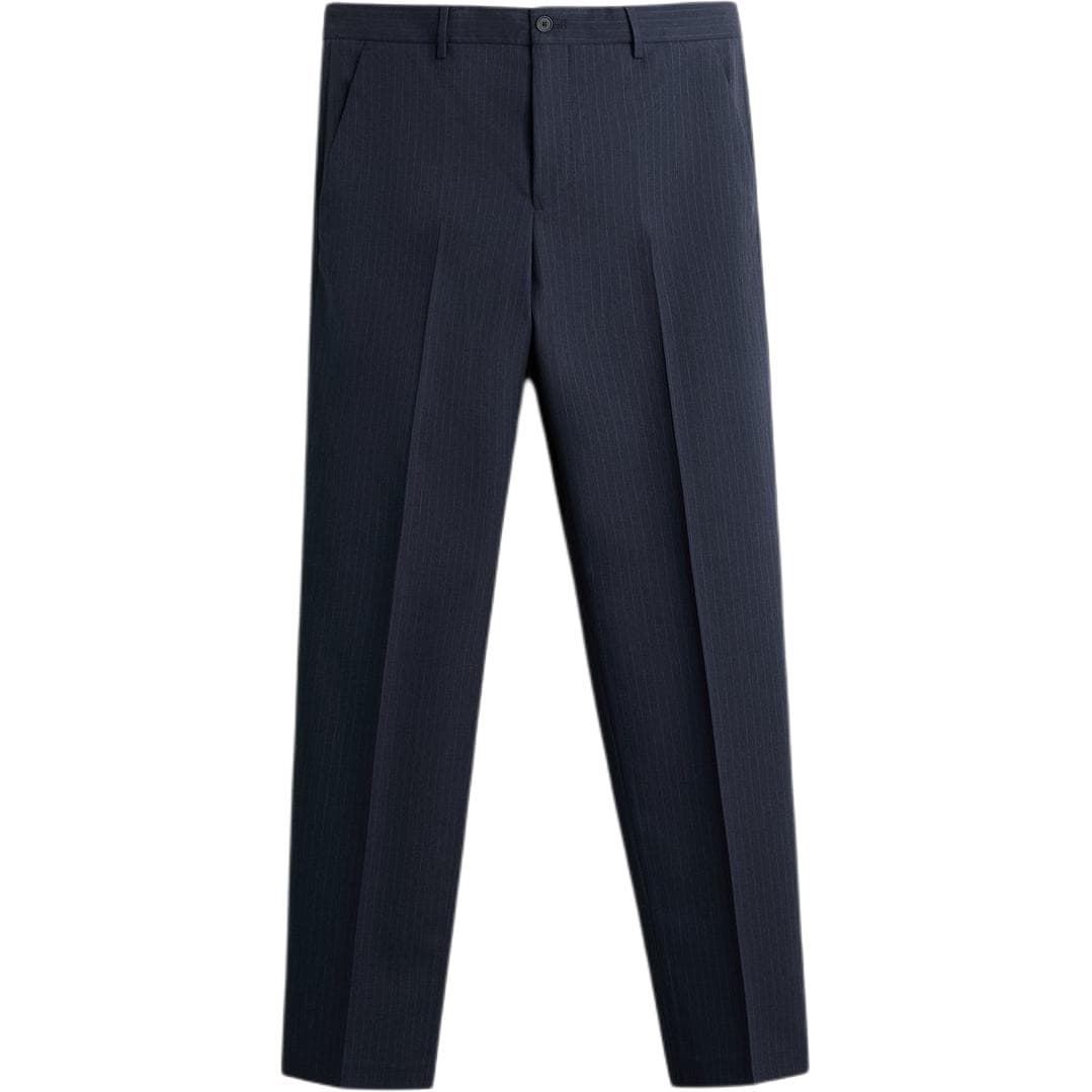ZARA Slim Fit Pinstripe Trousers Blue - изображение 1