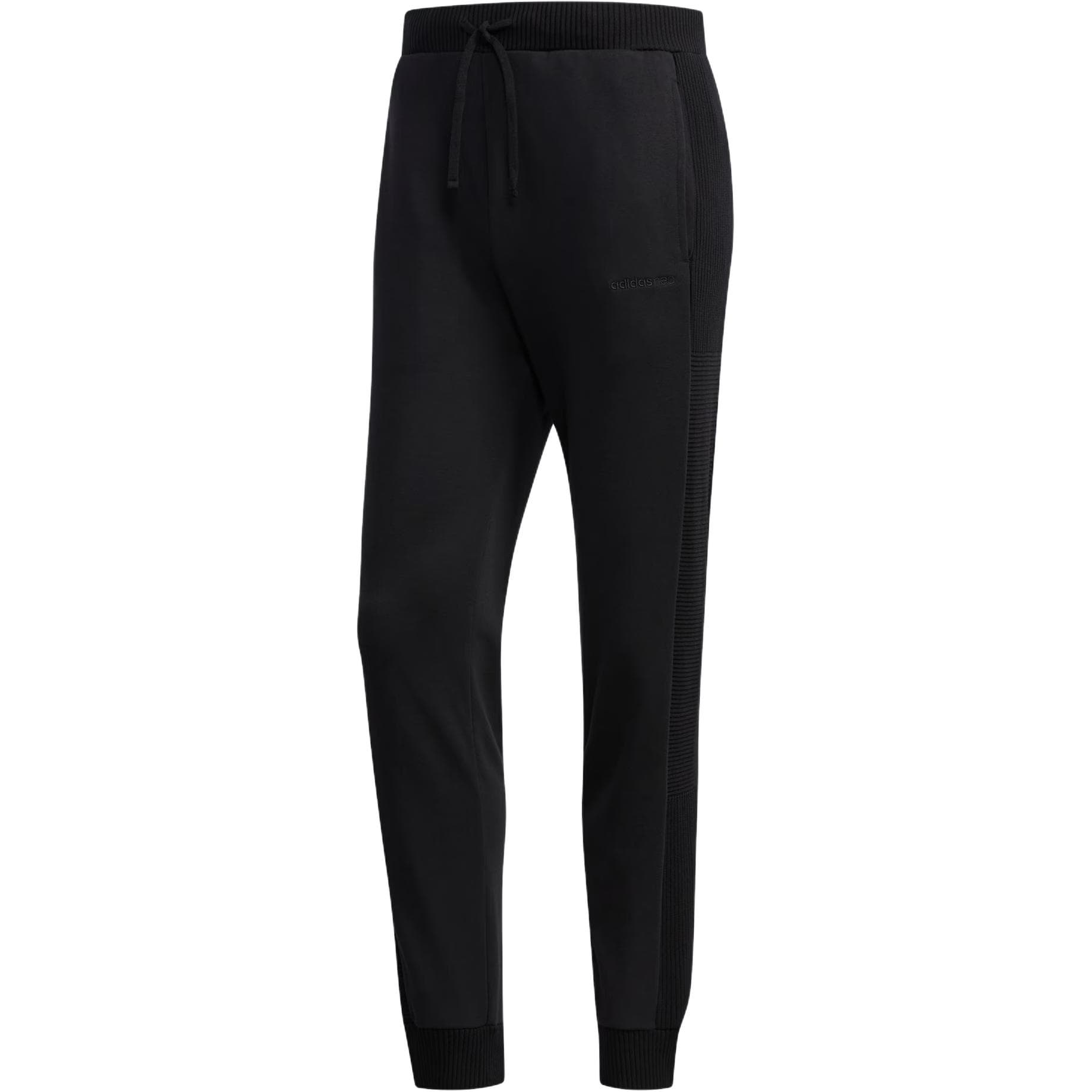 Штаны ADIDAS NEO Вязаные Тренировочные Штаны Мужские Черные - изображение 1