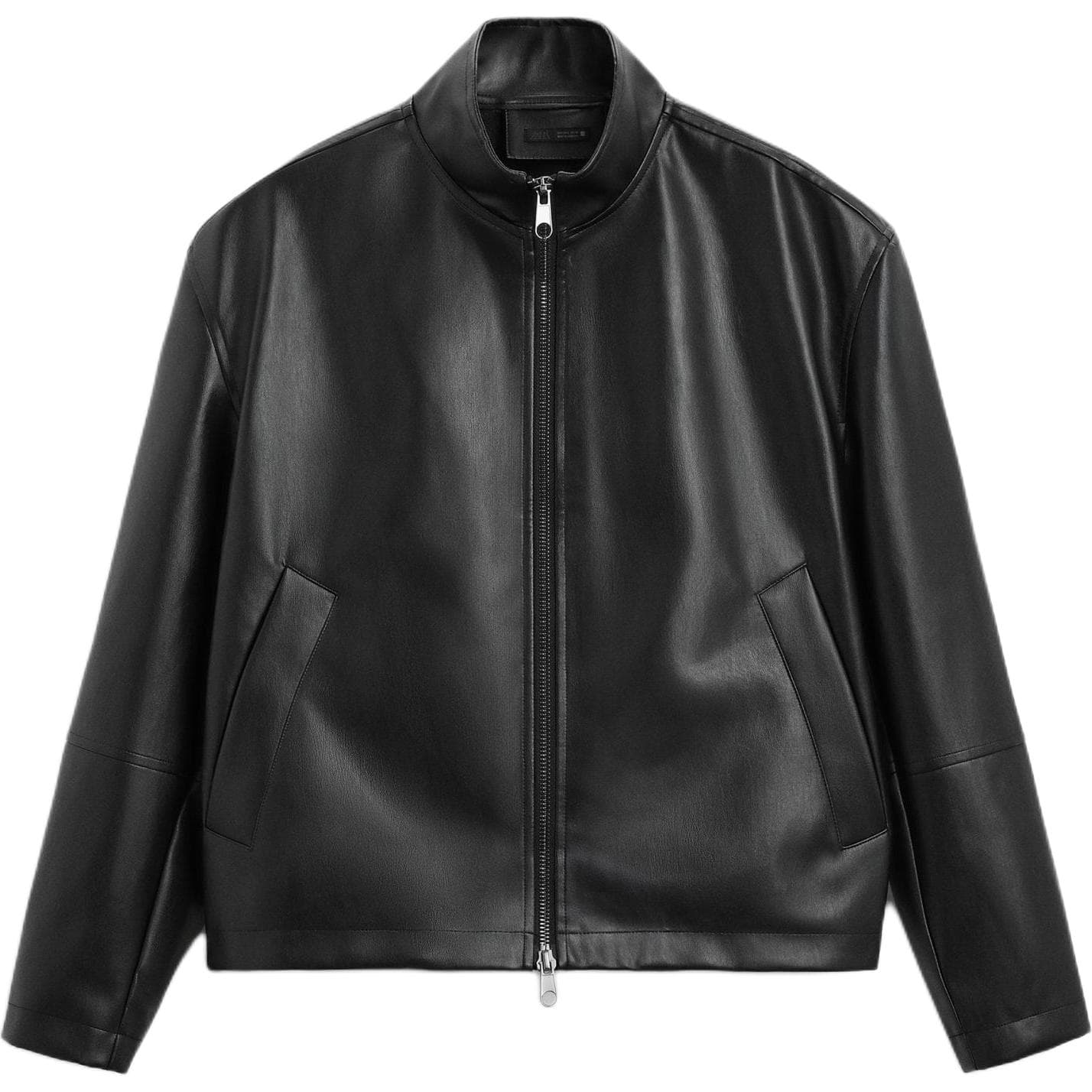 Кожаная куртки ZARA Кожаная куртка мужская черного цвета - изображение 1