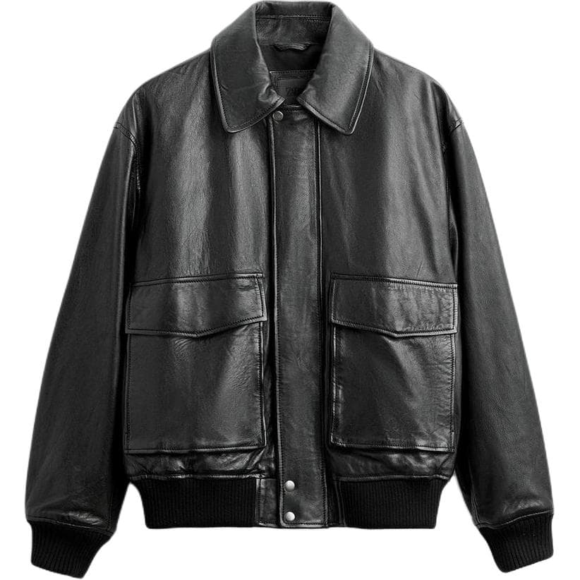 Кожаная куртки ZARA Куртки и Пальто Мужской Черный - изображение 1