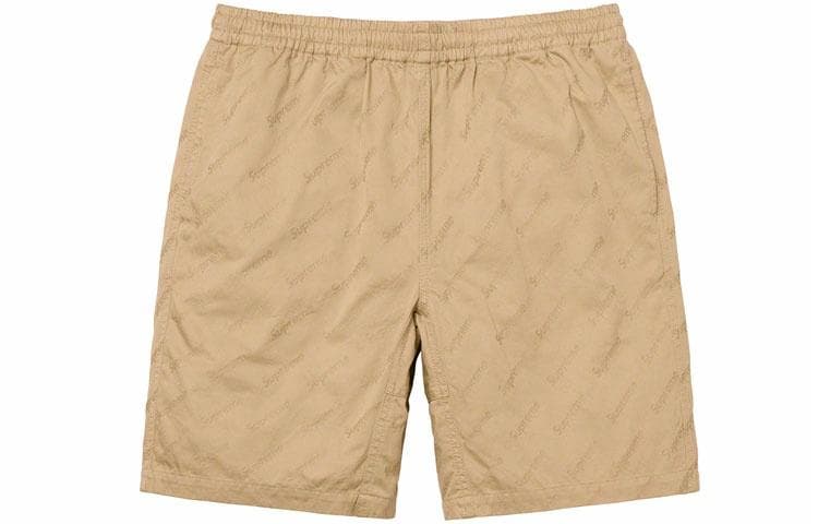 Шорты Supreme Jacquard Logos Twill Short Khaki - изображение 1