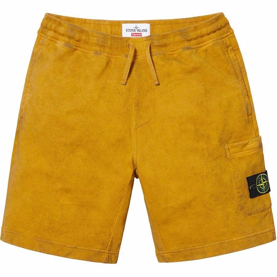 Supreme x Stone Island Sweatshort Yellow - изображение 1