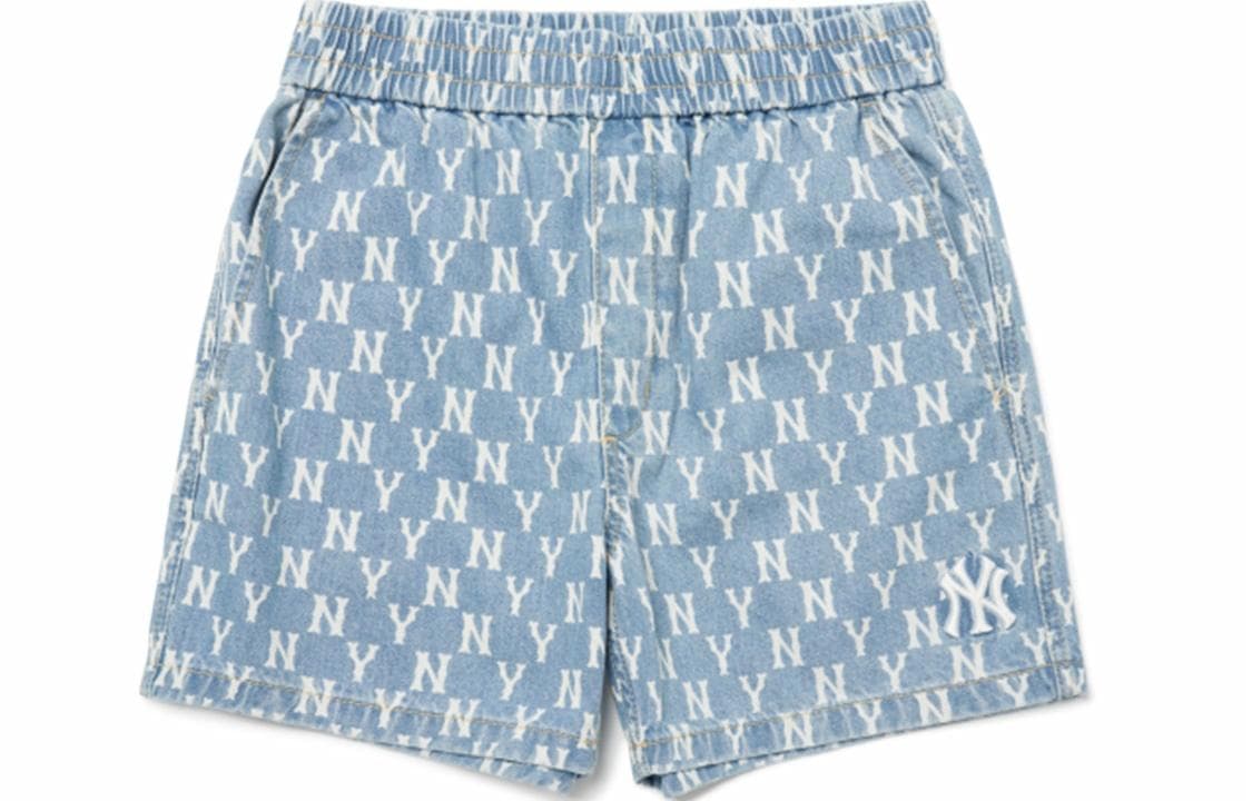 Джинсовые шорты MLB Classic Logo Denim Shorts Light Blue - изображение 1