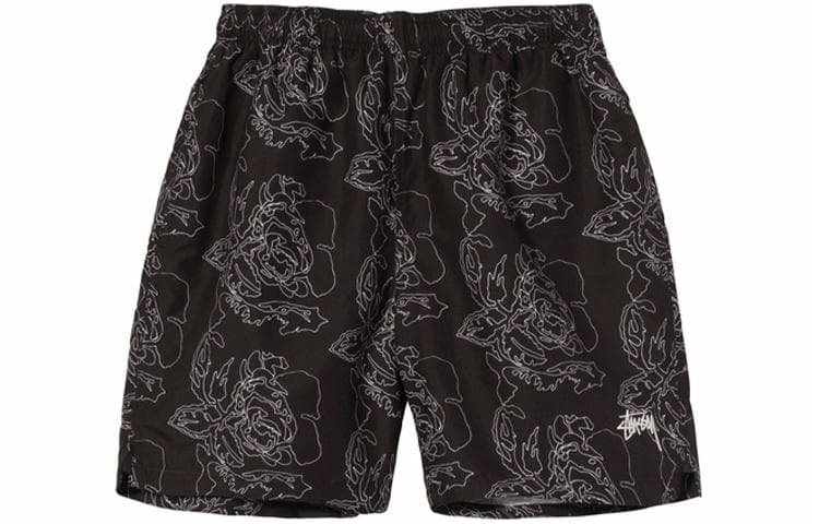 Шорты Stussy Embroidered Floral Shorts Black - изображение 1