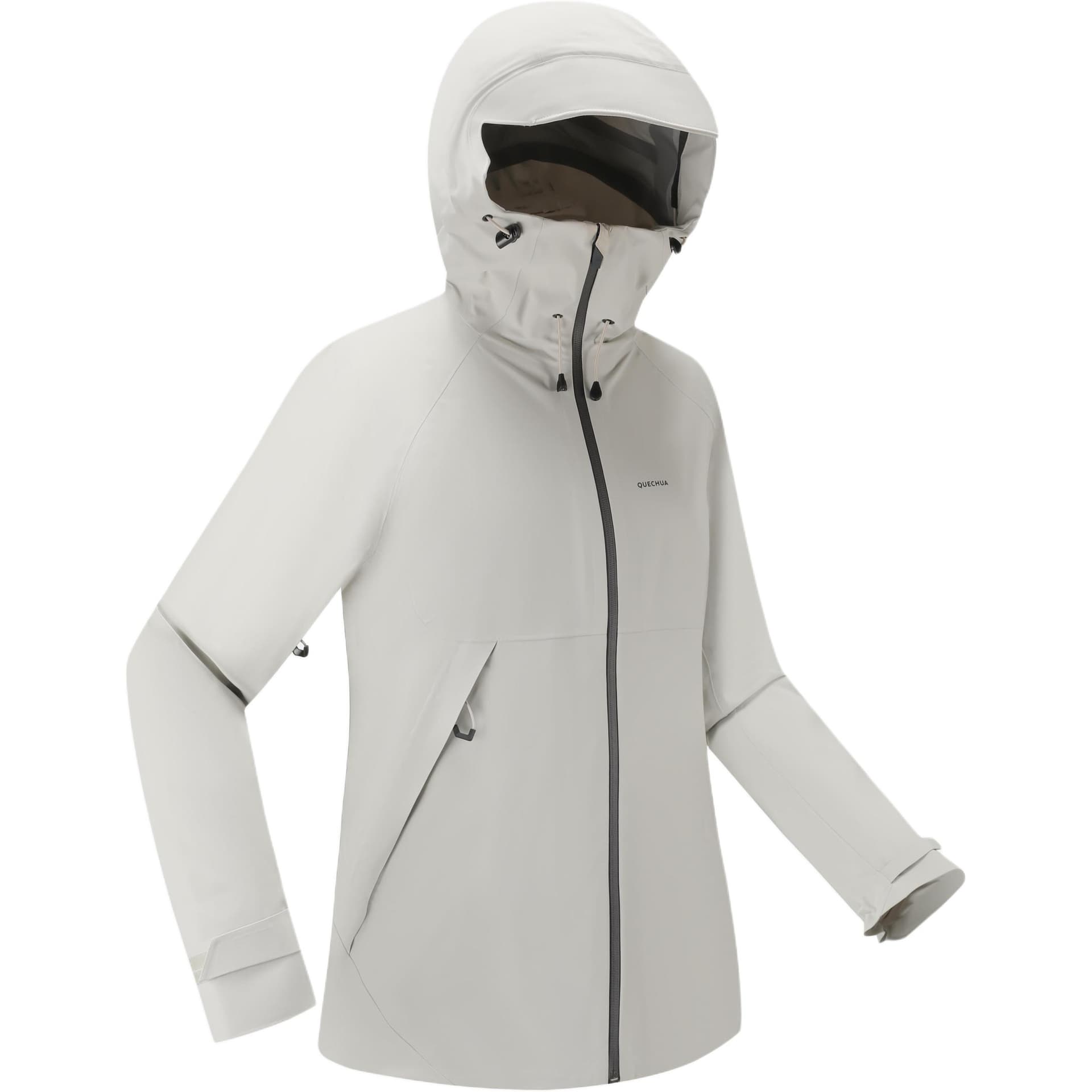 DECATHLON MH500 Поход Водонепроницаемый и Дышащий Ветровка Женский Лунный Камень Серый - изображение 2