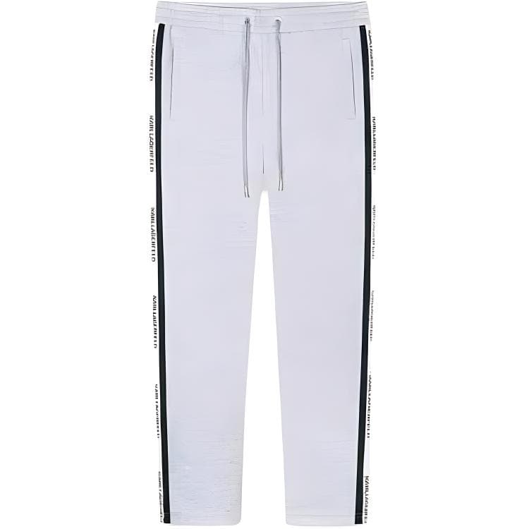 Штаны KARL LAGERFELD / Karl Lagerfeld Jeans Уличные брюки прямого кроя с микроэластичным принтом Мужские серые - изображение 1