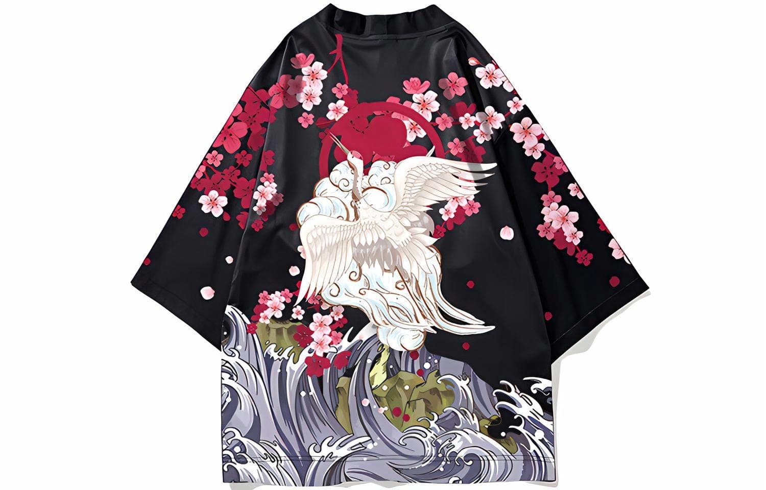 Kimura Sansha Sakura Crane Print Robe - изображение 1