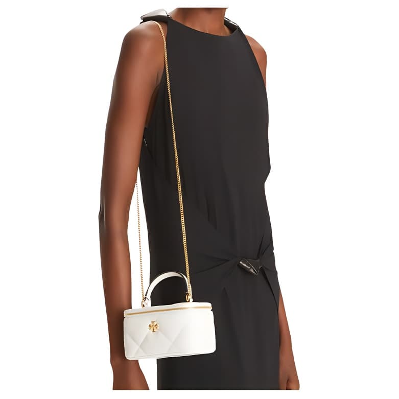 Косметичка Tory Burch Kira (Красный) Коровья кожа Косметичка Стандартная (Стандартная) Женская Белая - изображение 5