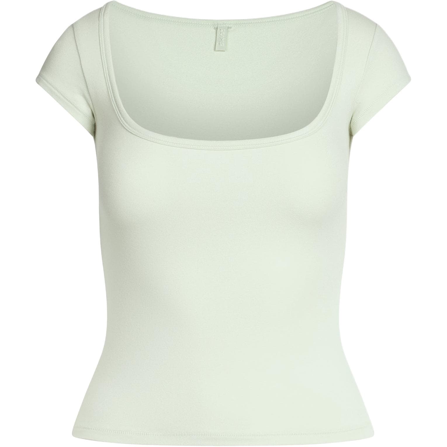 Футболка SKIMS SS25 COTTON JERSEY SCOOP NECK T-SHIRT T SPEARMINT