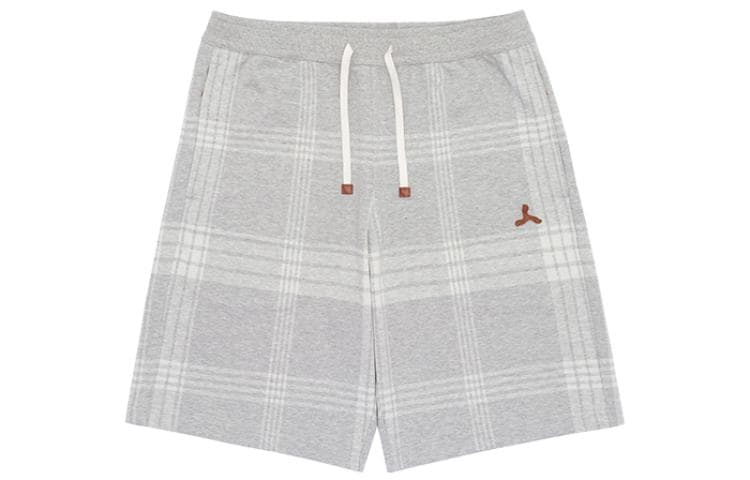 Шорты LI-NING 1990 Classic Series Повседневные шорты H-линия Средняя посадка Светло-серый меланж Мужской - изображение 1