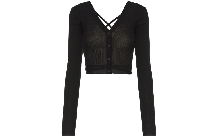 Miu Miu SS21 V-Neck Wool Cardigan Black - изображение 1
