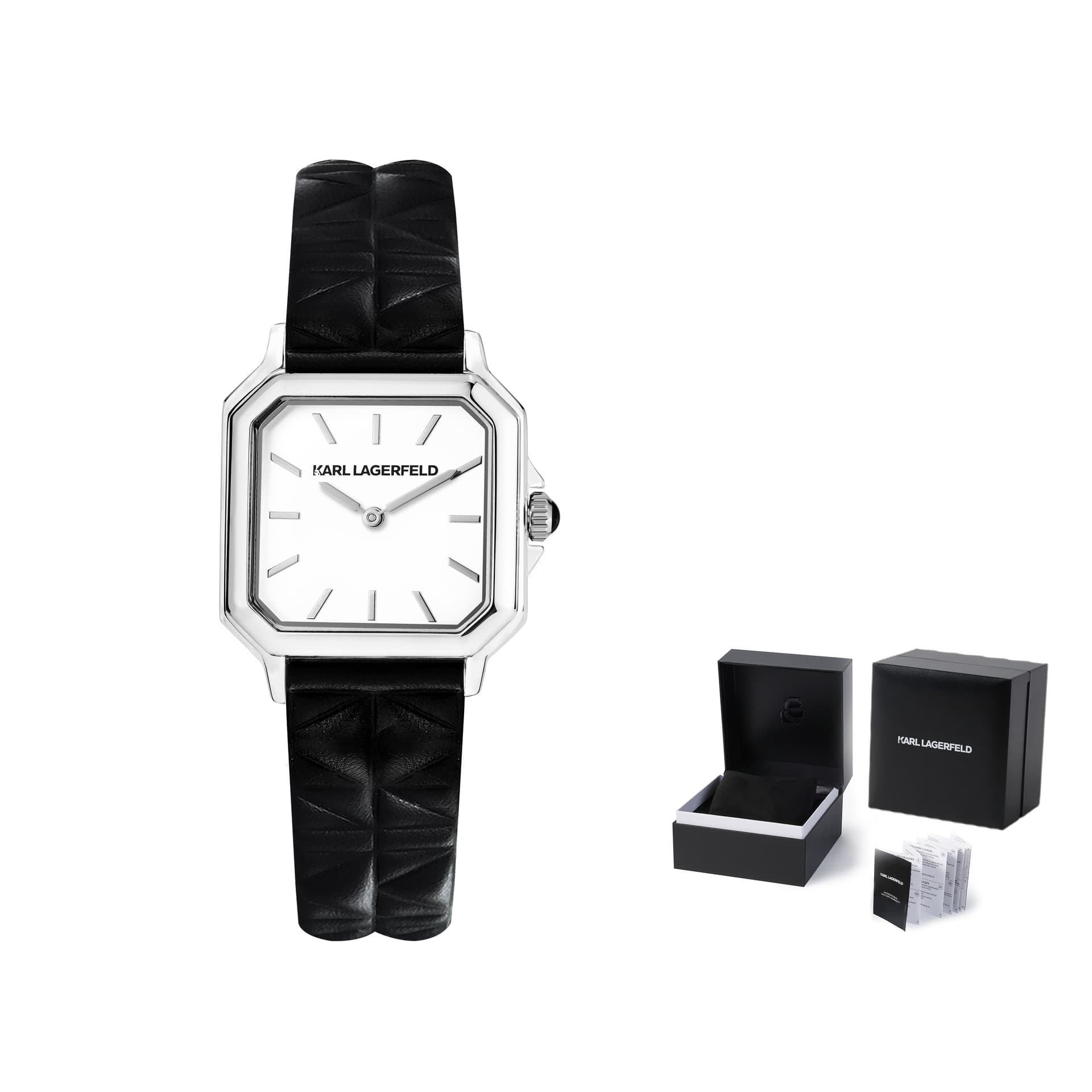 Механические часы KARL LAGERFELD Carla Lagaffe Classic Collection Кварцевый механизм Натуральная кожа Шнуровка Белый циферблат - изображение 2