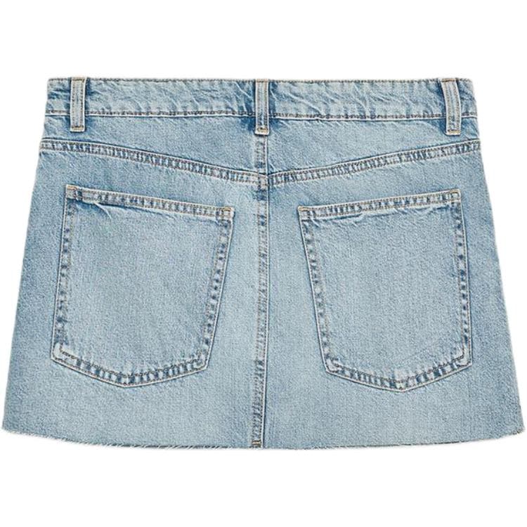ZARA Trf Джинсовые Короткие Юбки Женские Светло-Синий - изображение 2