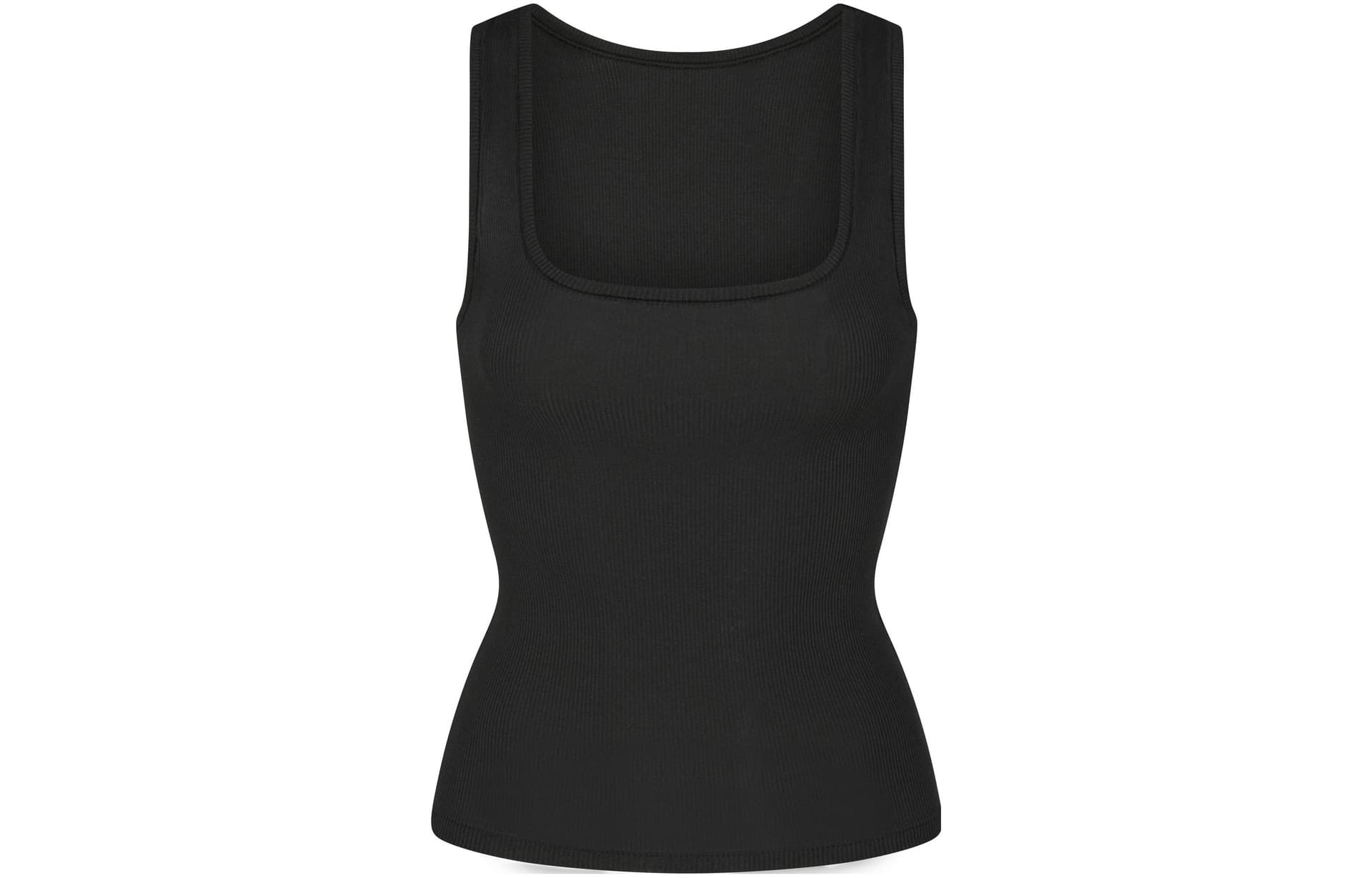 Майка SKIMS COTTON RIB LONG TANK SOOT - изображение 1