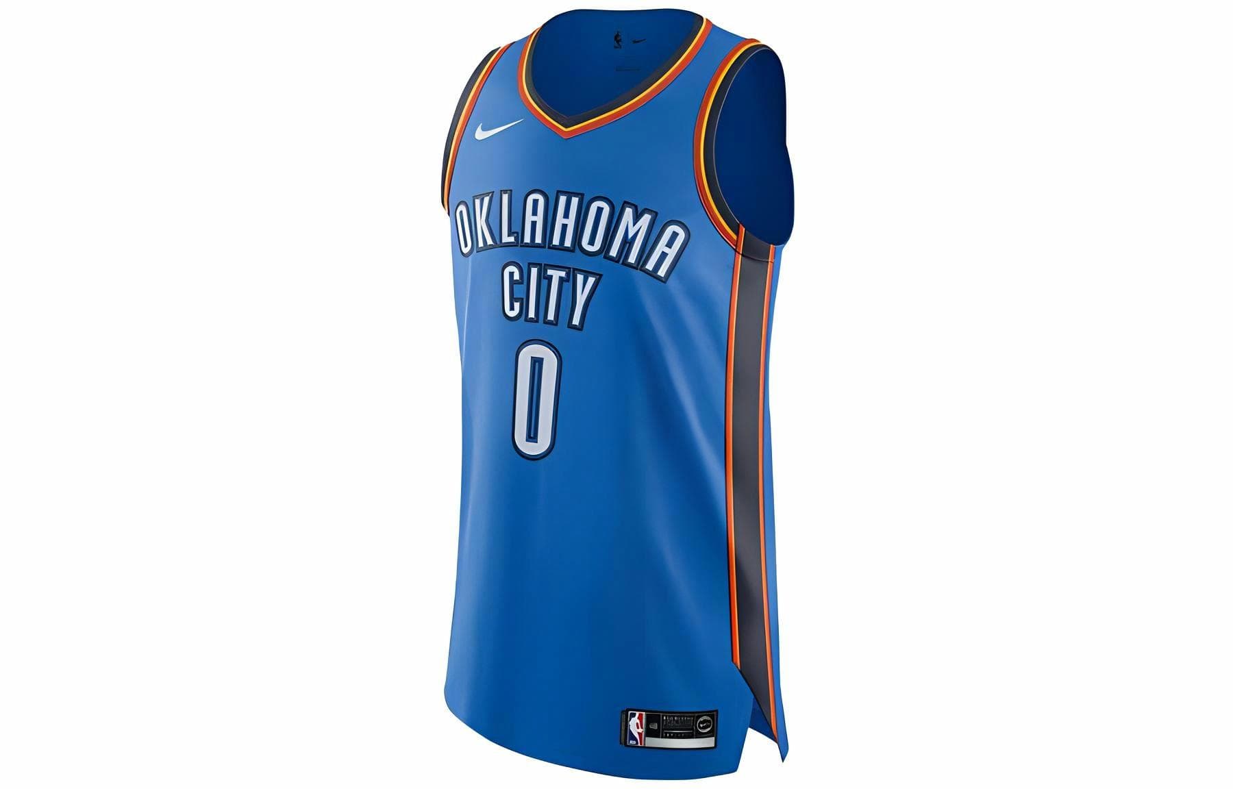 Баскетбольная майка Nike NBA Thunder Westbrook 0 Jersey Blue - изображение 1