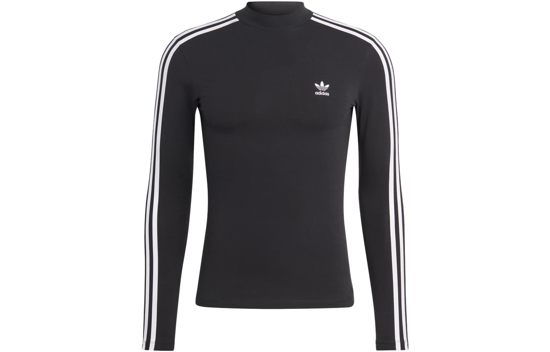 Футболка Adidas Originals 3 Stripes Черные Женские T-рубашки - изображение 1