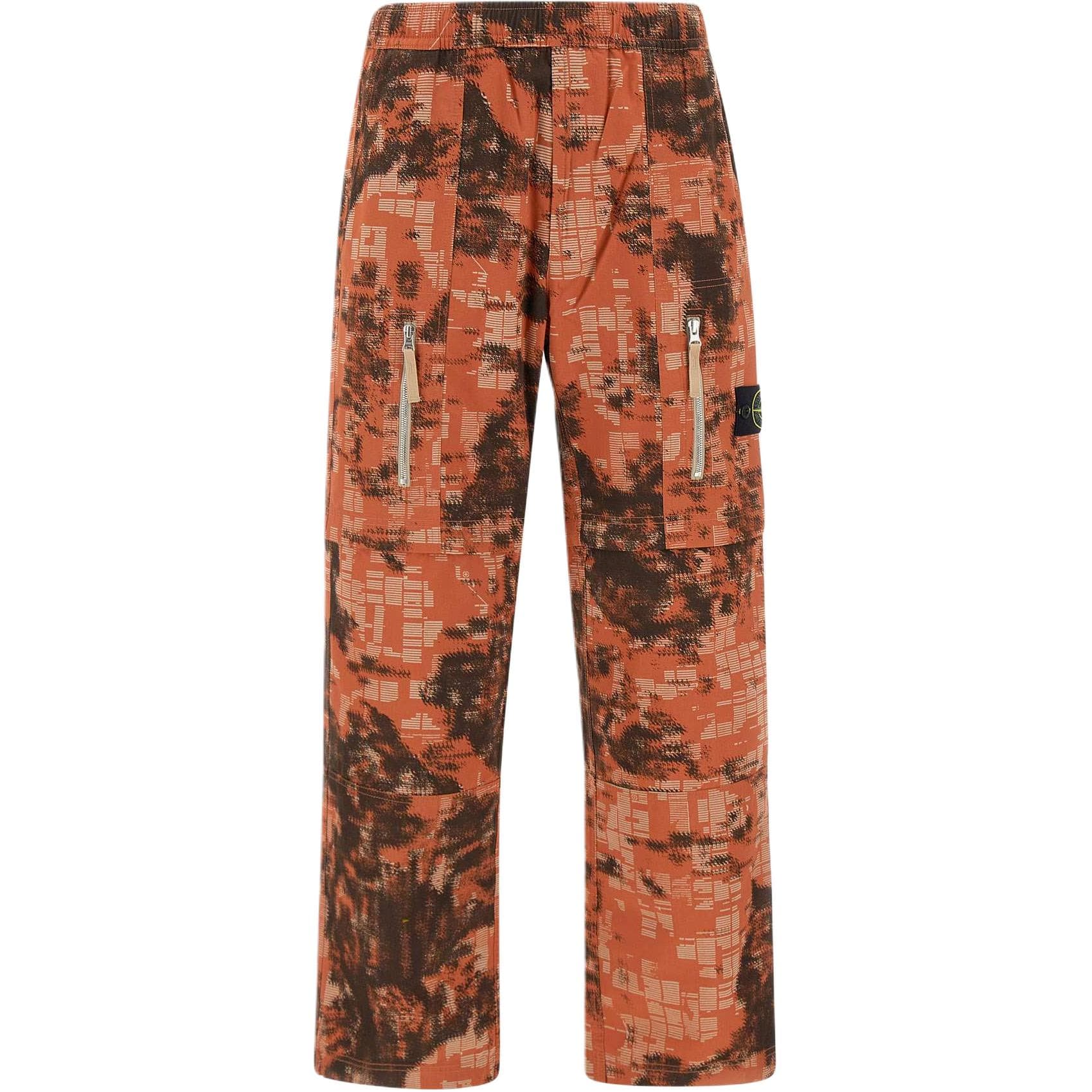 Штаны Stone Island Earth Survey Camouflage Collection Повседневные брюки Мужские Оранжевые - изображение 1