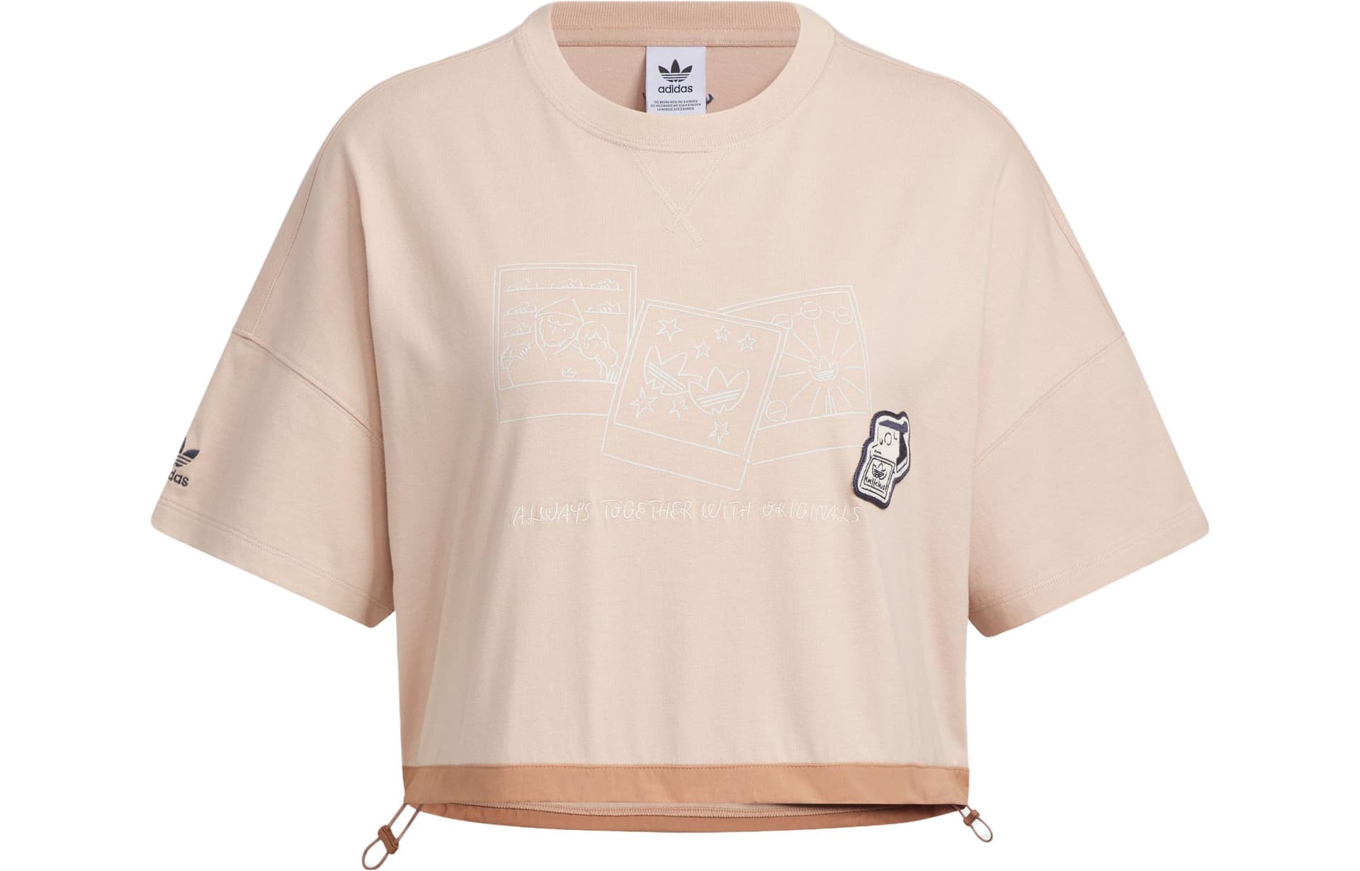 Футболка Adidas Originals x Long Field Collaboration Рукав с спущенным плечом T-рубашка Женская Жемчужно-дымчатый серый - изображение 1