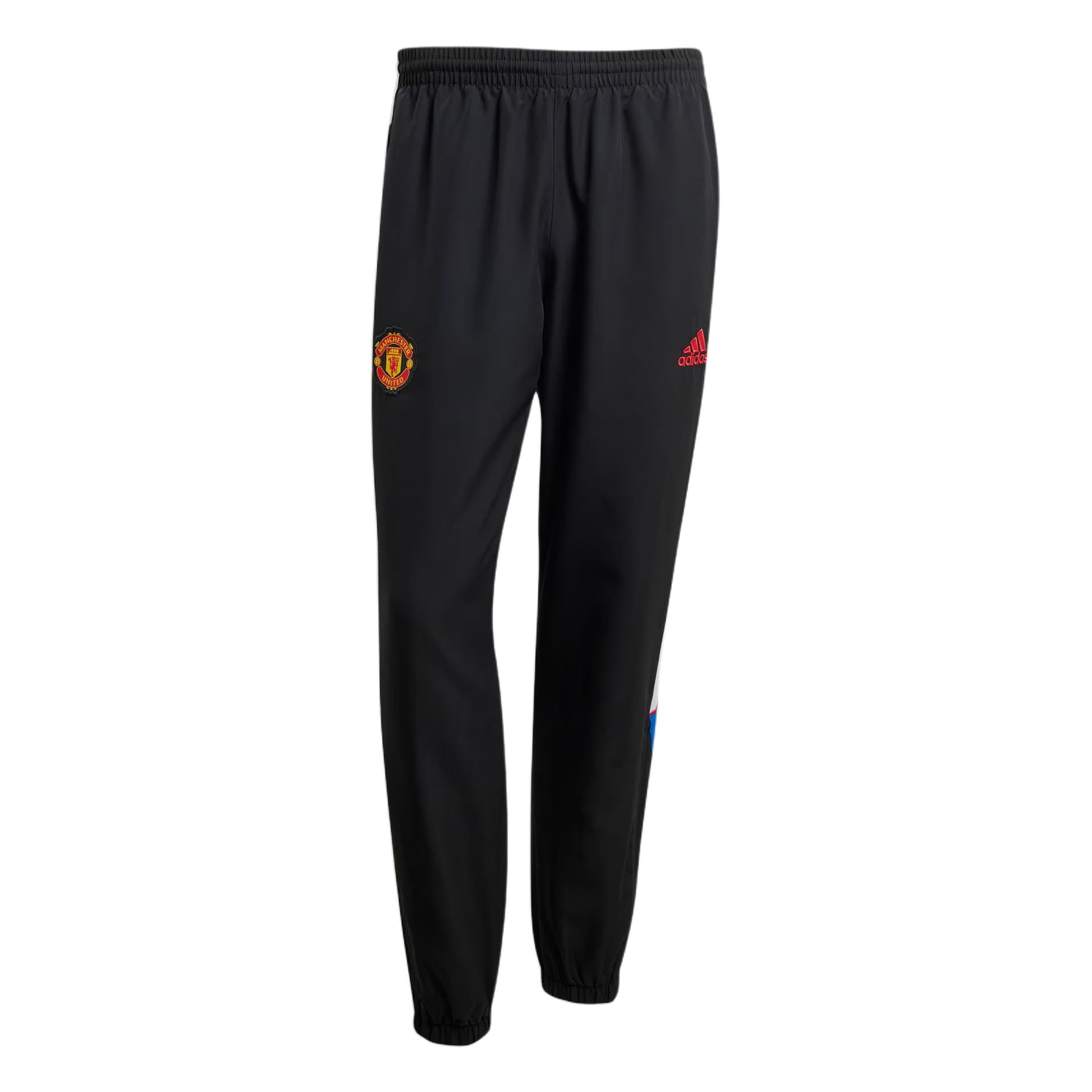 Штаны Adidas Manchester United Вязаные Тренировочные Штаны Мужские Черные - изображение 1