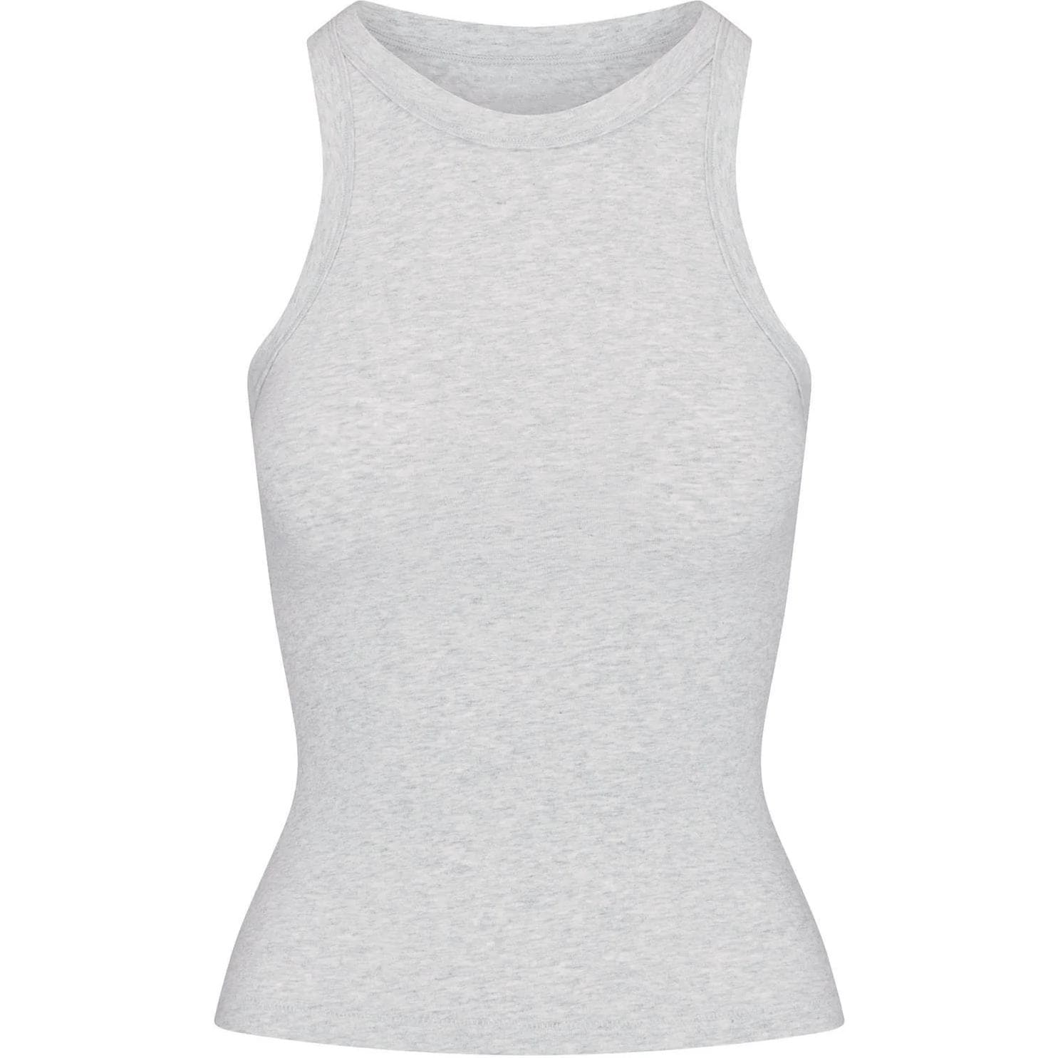 Майка SKIMS COTTON JERSEY CREW NECK TANK LIGHT HEATHER GREY - изображение 1