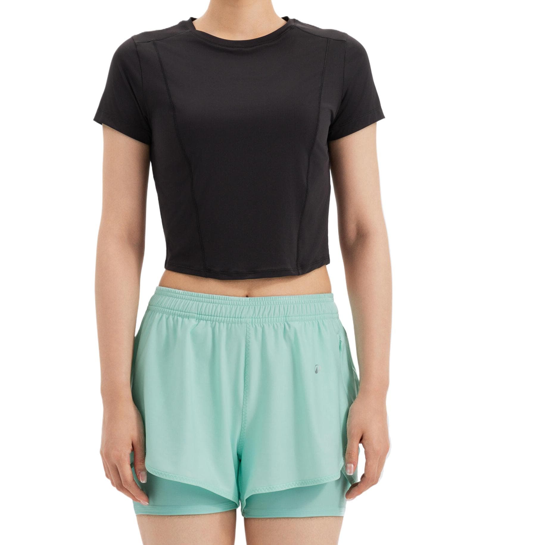 Футболка DECATHLON Футболка Женские Дымчатый Черный - изображение 1
