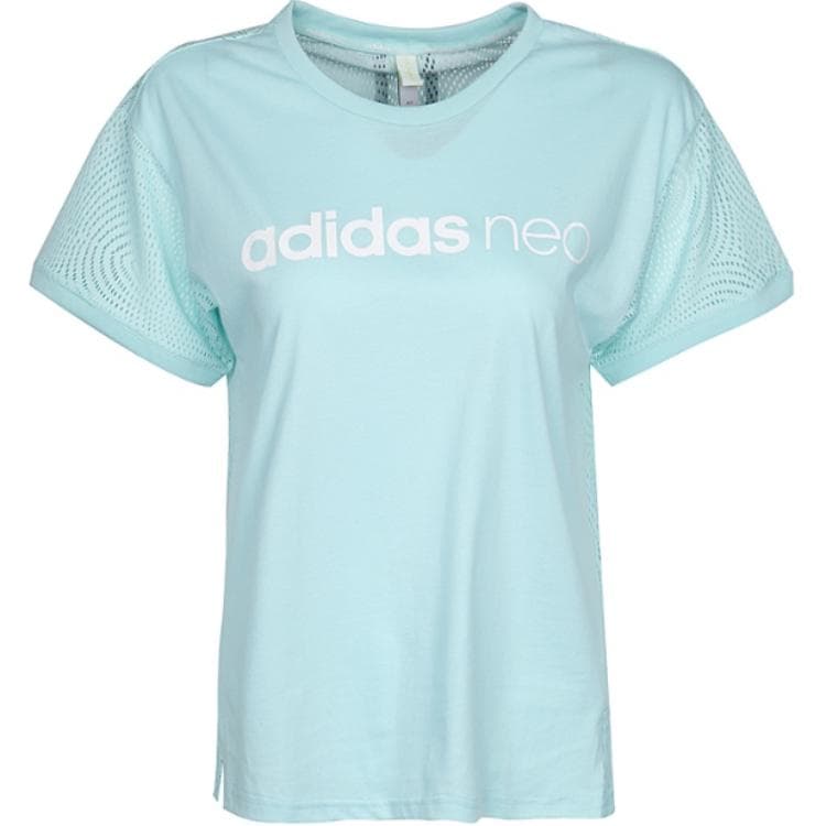 Футболка Adidas Neo Рукав с оторванным плечом T-рубашка Женская Синяя - изображение 1