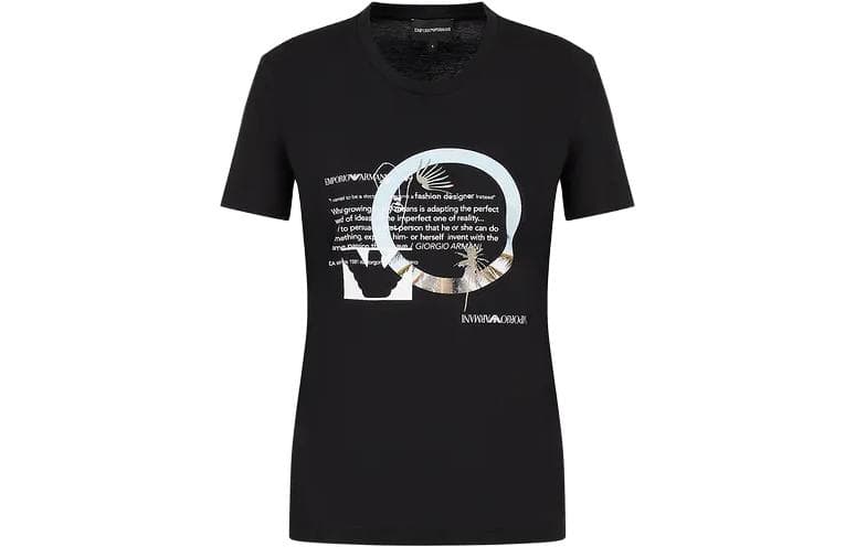 Футболка EMPORIO ARMANI T-Shirt In Jersey Organico Con Stampa Citazione Giorgio Armani T - изображение 1