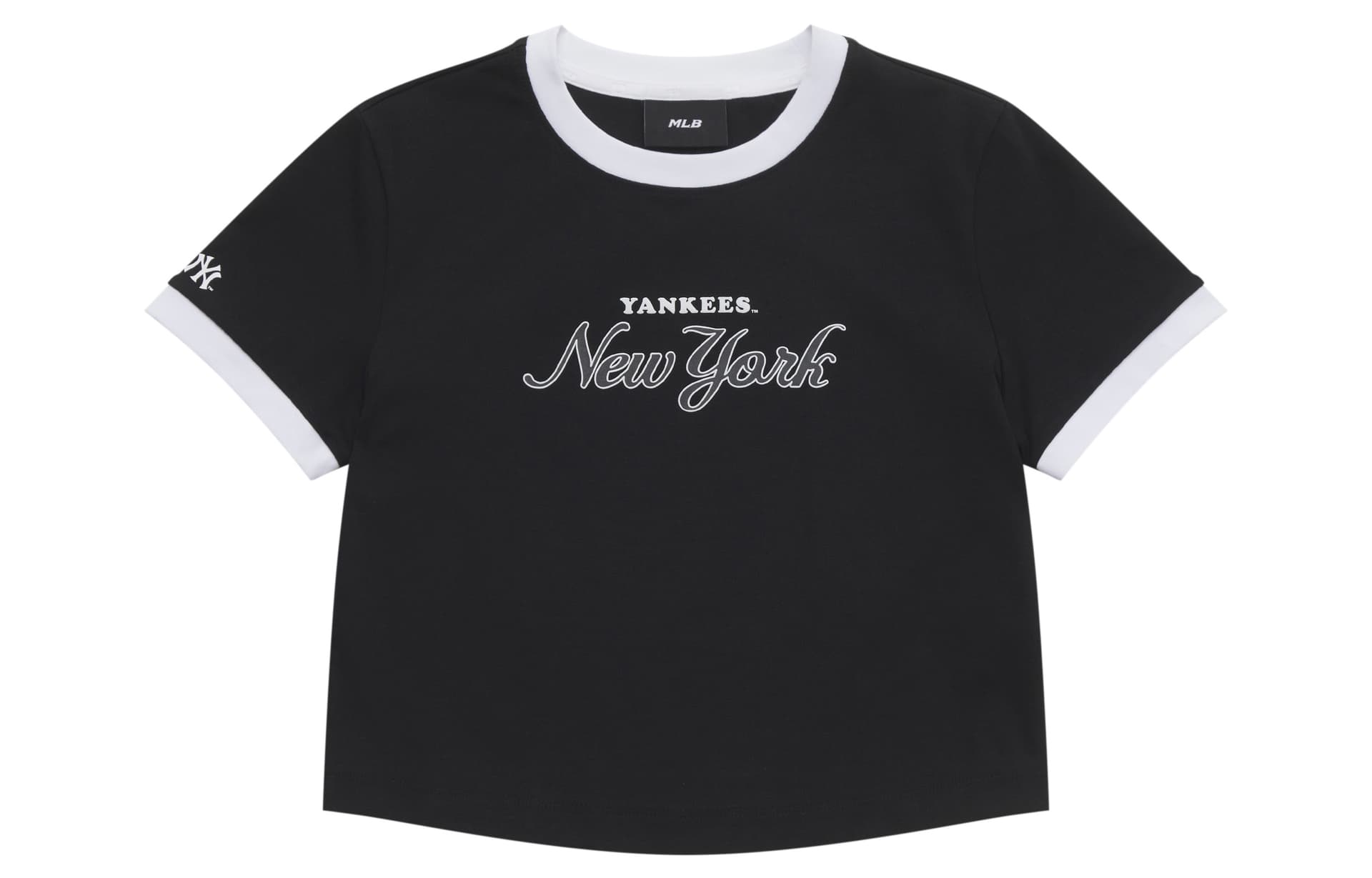 Футболка MLB Preppy Style Collection New York Yankees SS25 Стандартная рукавная футболка женская черная - изображение 1