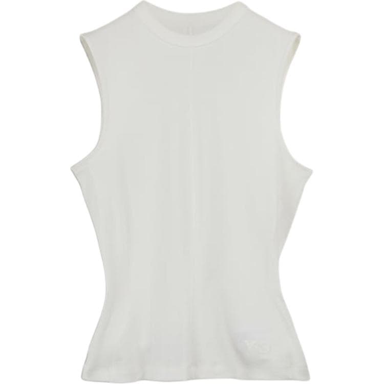 Майка Y-3 W Fitted Tank Top Круглый вырез Удобный Однотонный Повседневный безрукавка Женский с подарочной упаковкой Основной белый - изображение 1