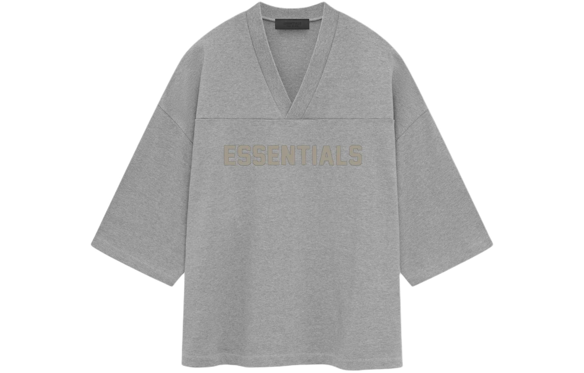 Fear of God Essentials SS24 Football Tee V DARK HEATHER OATMEAL - изображение 1