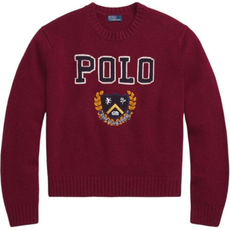 Кардиган Polo Ralph Lauren Свитер Свободный покрой Женские Темно-красный Драгоценный камень - изображение 1