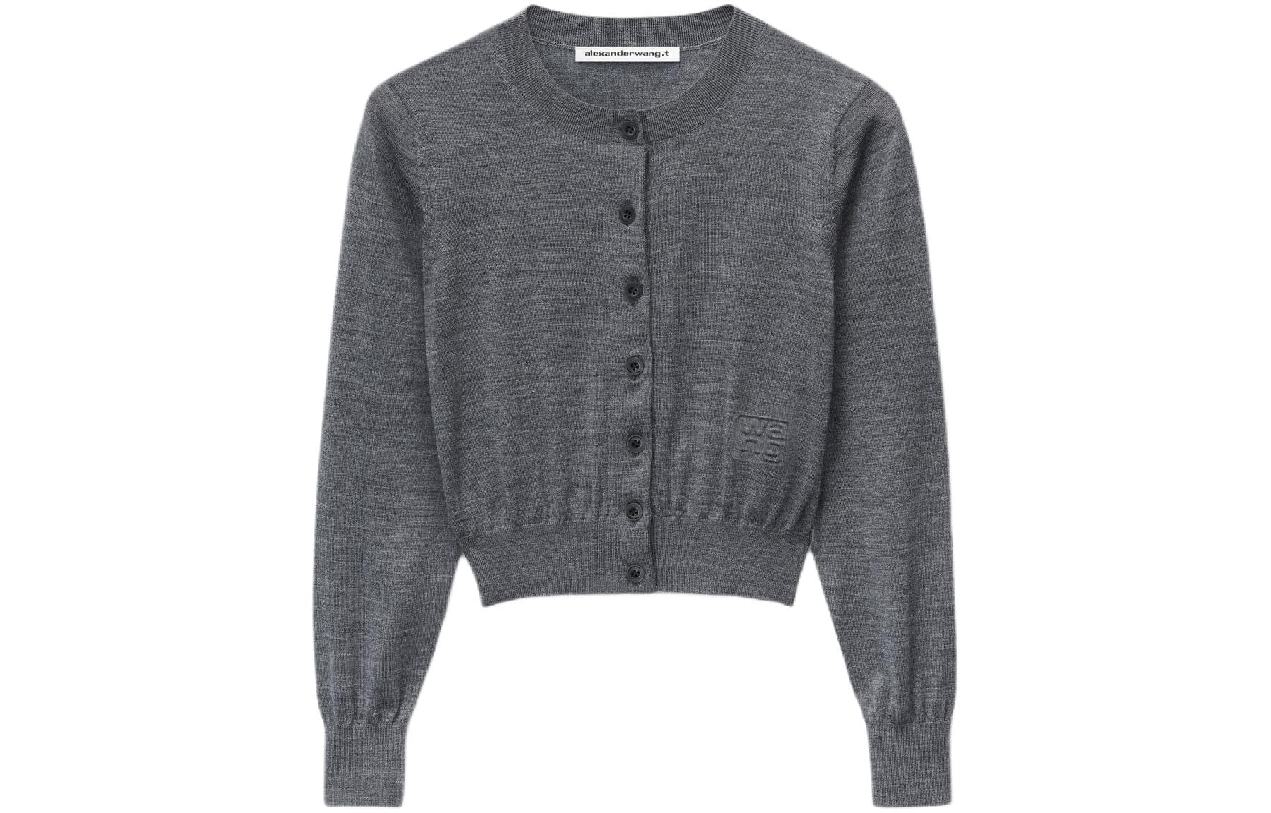 Кардиган alexander wang Logo Cropped Cardi In Superfine Merino - изображение 1