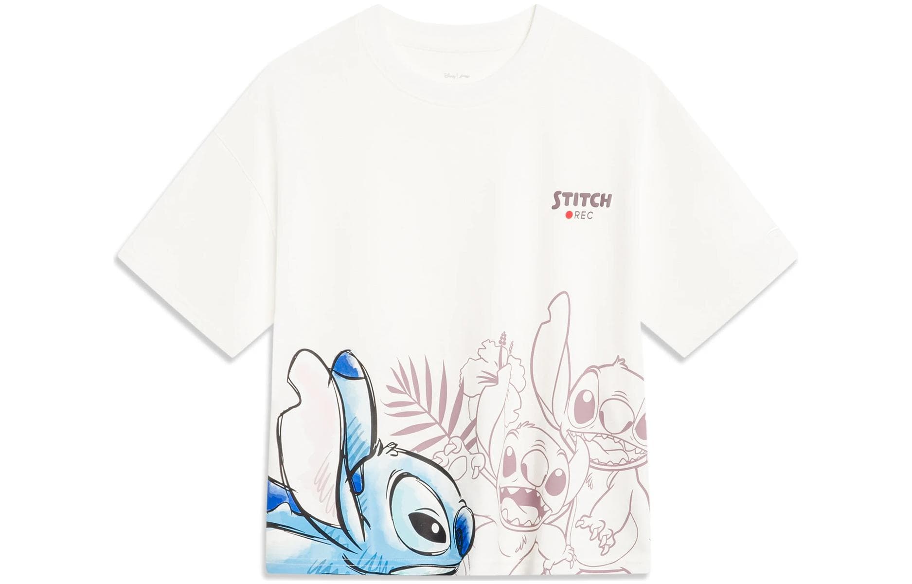 Li-Ning x Disney Совместная коллекция Стич Короткие топы Женский Айвори - изображение 1