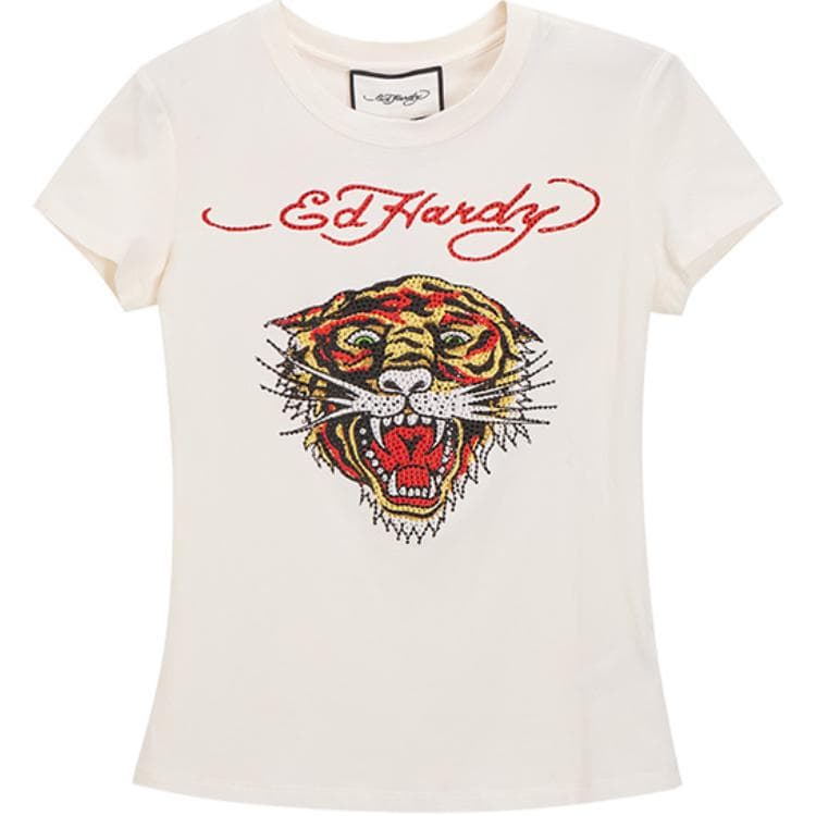 Футболка Ed Hardy SS24 Slim Crew Neck T-Shirt Ivory - изображение 2