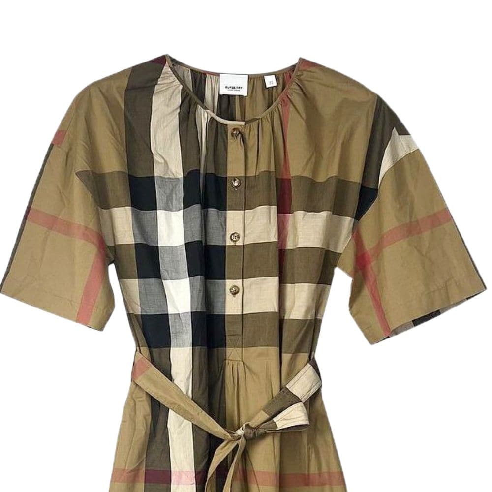 Платье Платье с короткими рукавами Burberry SS25 Женское Коричневое - изображение 8