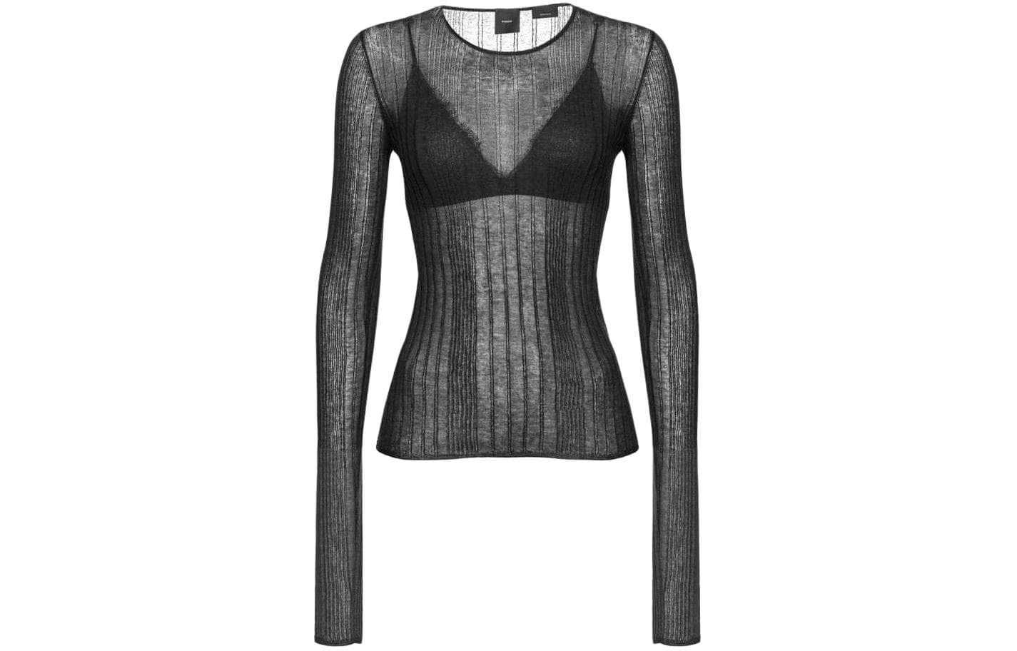 Футболка PINKO Semi-Transparent Ribbed Sweater T - изображение 2